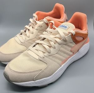 Adidas Womens Crazychaos Beige Running Shoes Sneakers Size 9.5